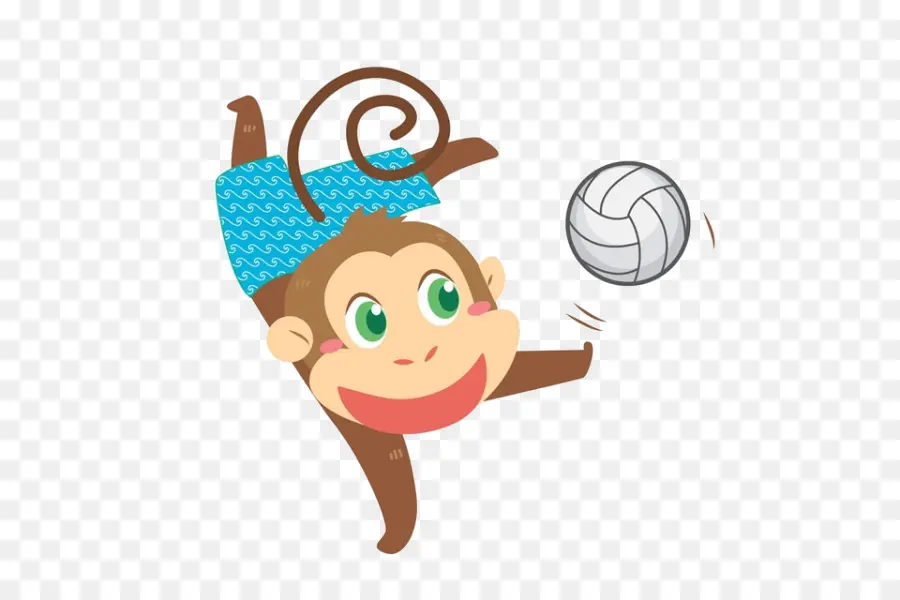 Singe Jouant Au Volley Ball，Volley Ball PNG