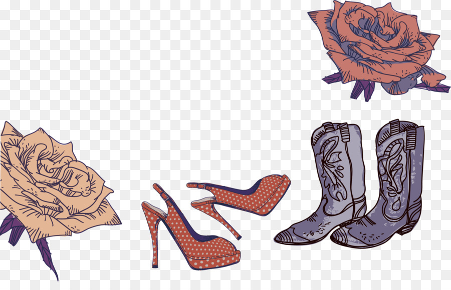 Roses Et Chaussures，Bottes PNG