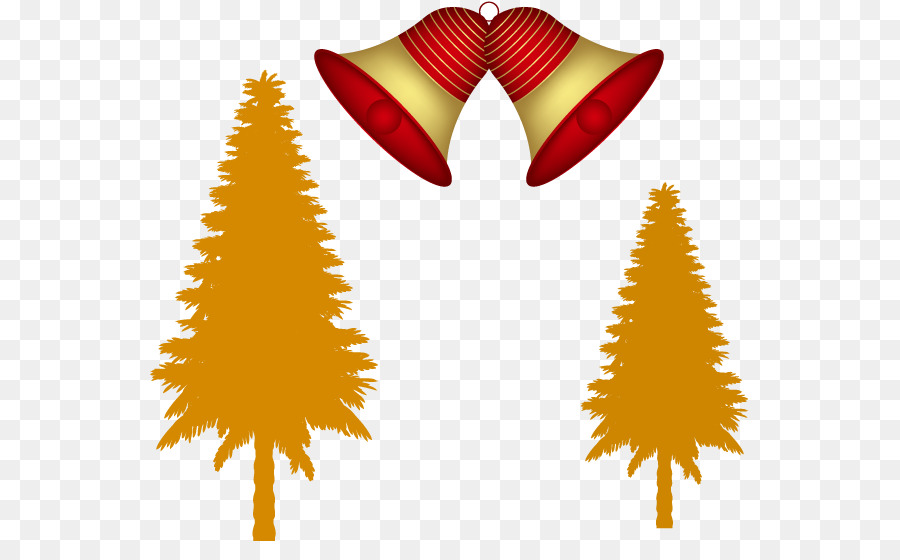 Cloches De Noël，Arbres Dorés PNG