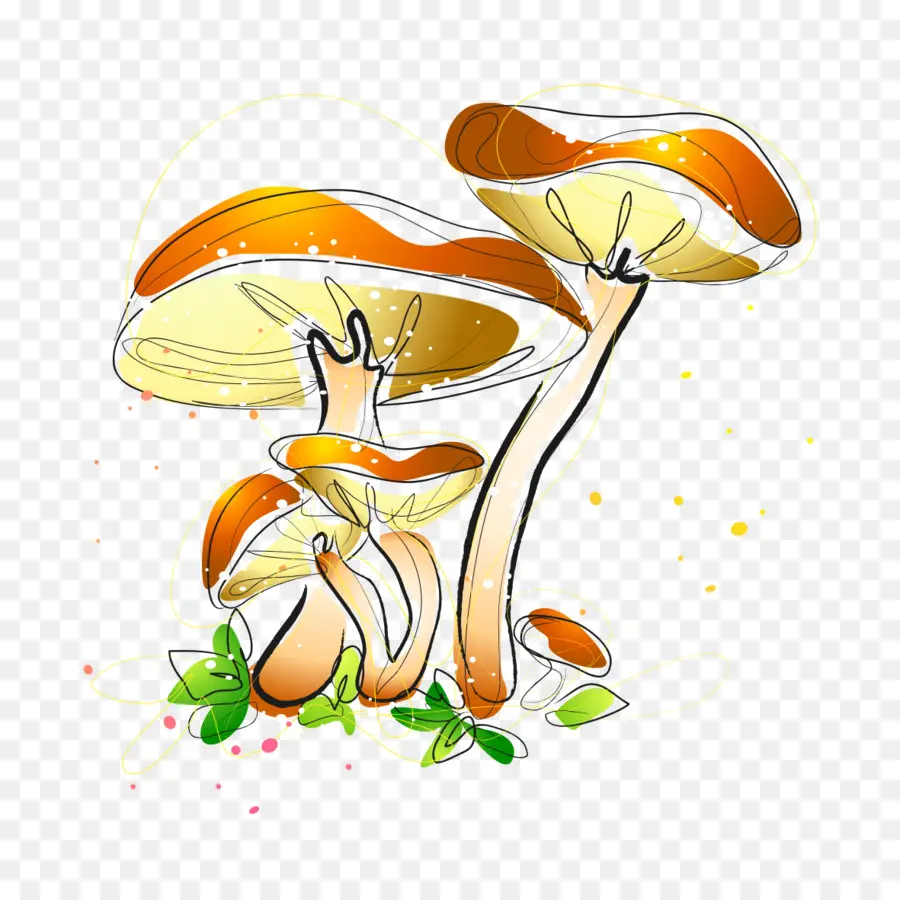 Peinture à L Aquarelle，Champignons PNG