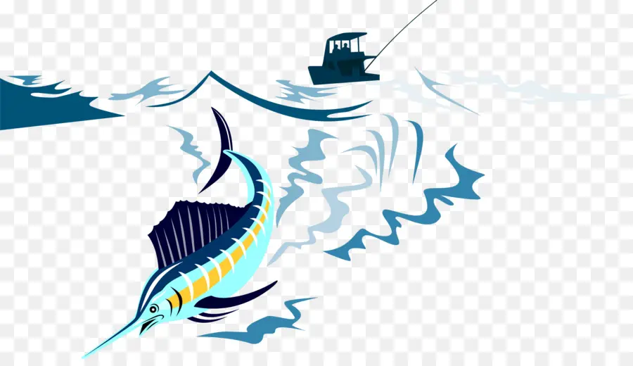 Bateau De Pêche Et Marlin，Marlin PNG