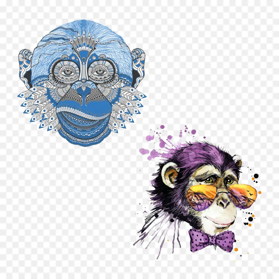 Singes Artistiques，Art PNG