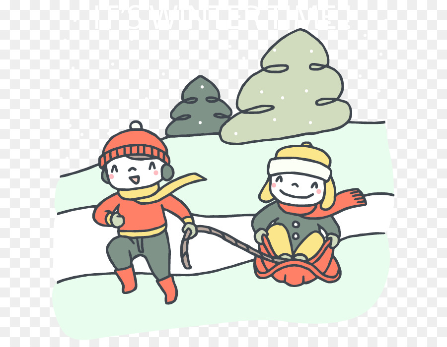 Enfants Jouant，Hiver PNG