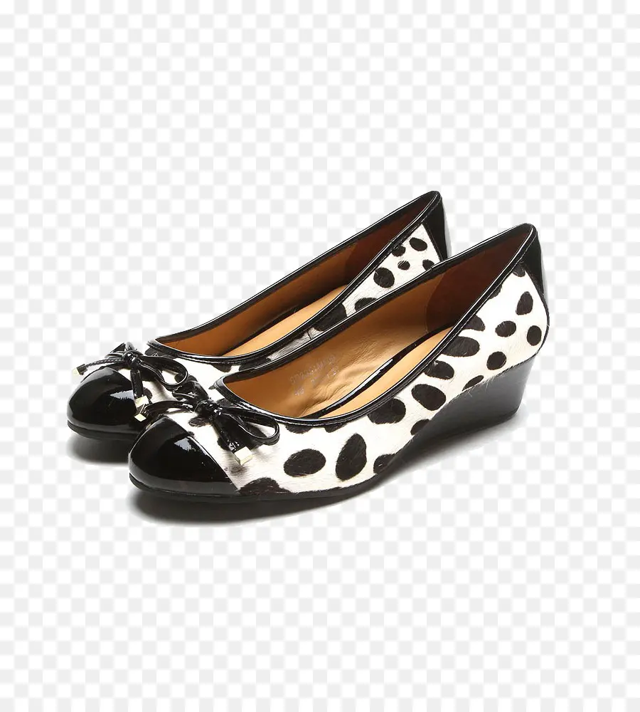 Chaussures Plates Noires Et Blanches，Confortable PNG