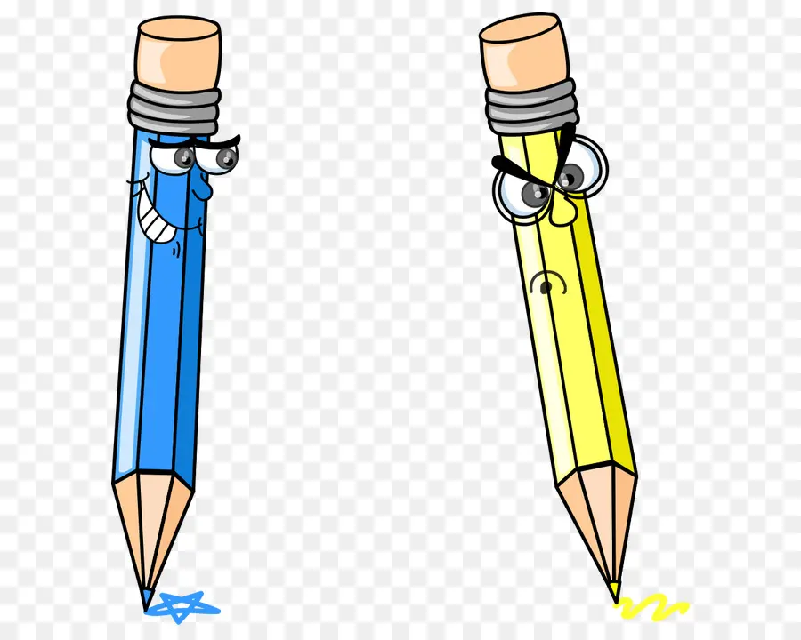 Crayons De Dessin Animé，Crayon Bleu PNG