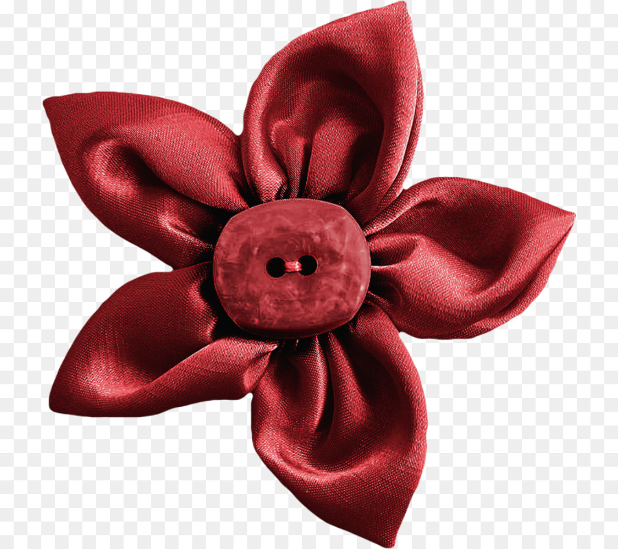 Fleur En Tissu Rouge，Bouton PNG