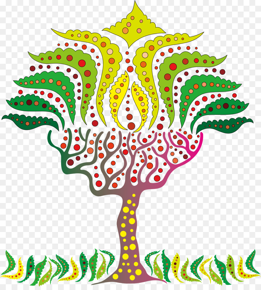 Arbre Décoratif，Coloré PNG