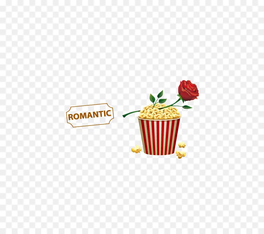 Pop Corn Et Rose，Romantique PNG