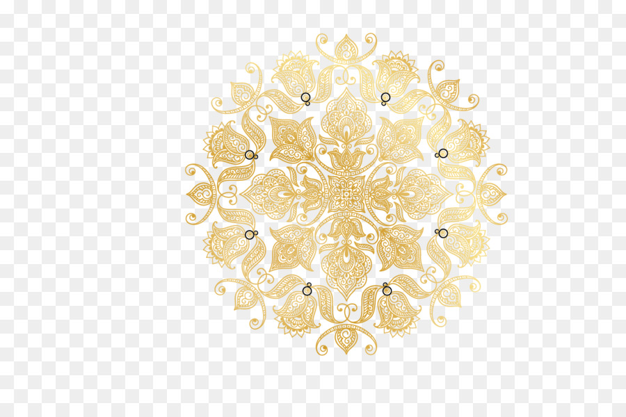 Mandala Doré，Modèle PNG