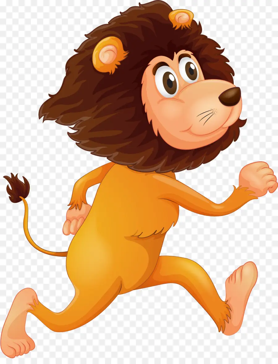 Lion De Dessin Animé，En Cours D'exécution PNG