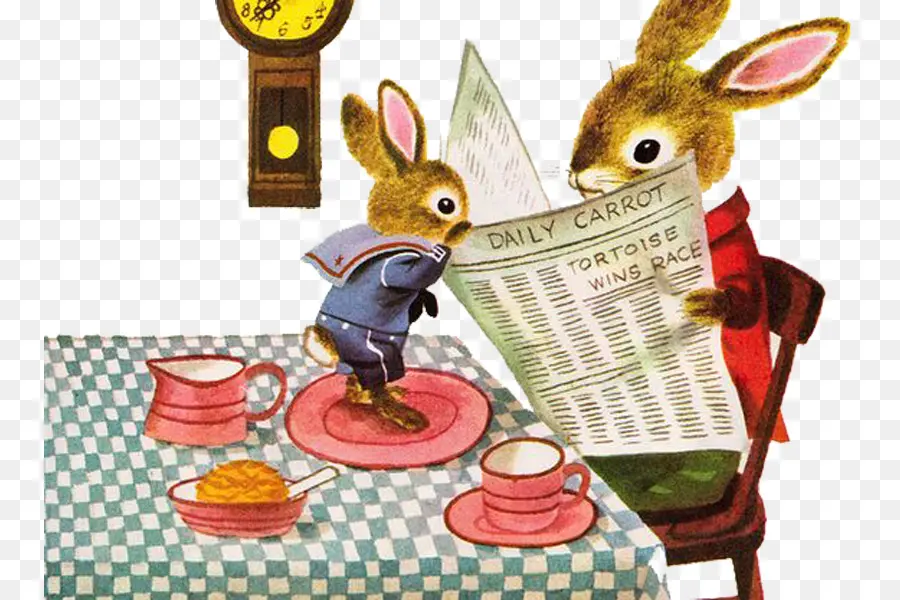 Lapins Lisant Le Journal，Lapin PNG