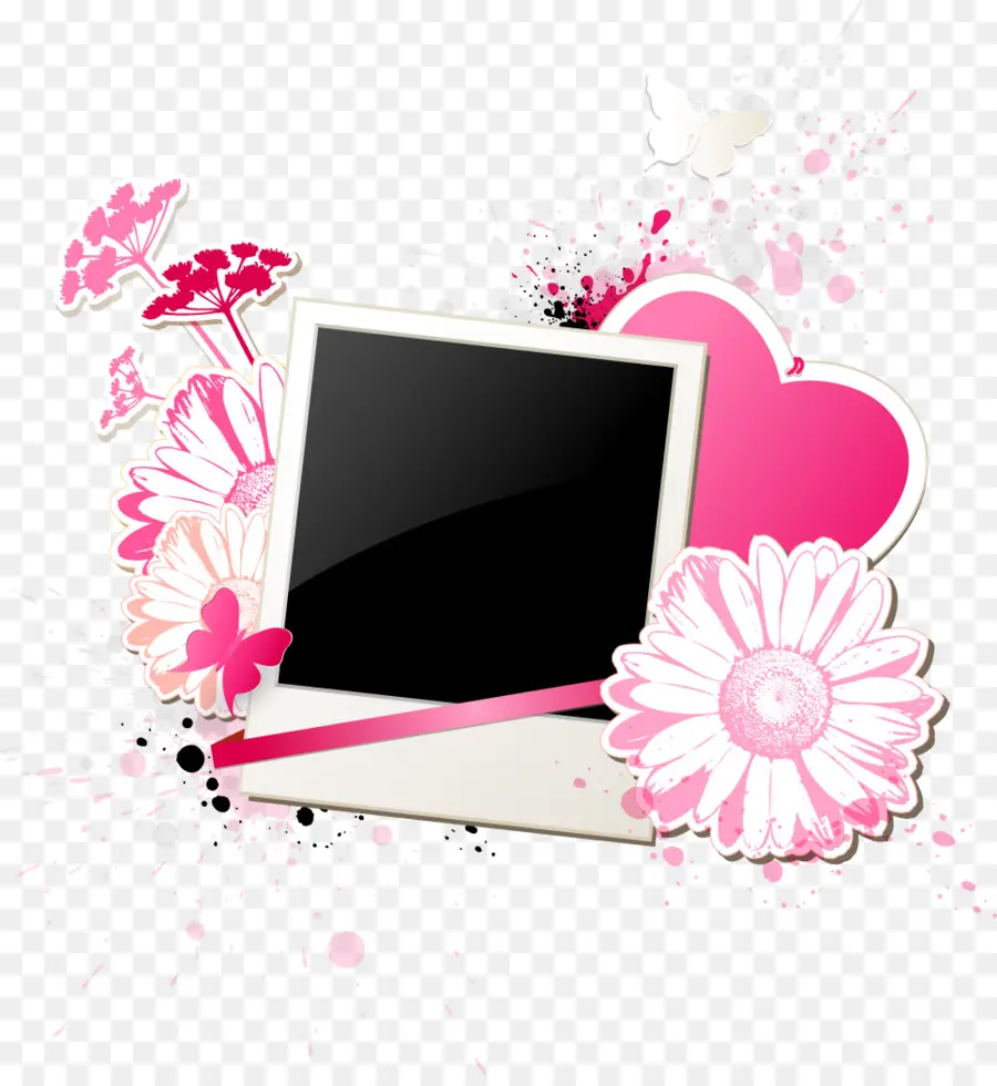 Cadre Photo，Fleurs PNG