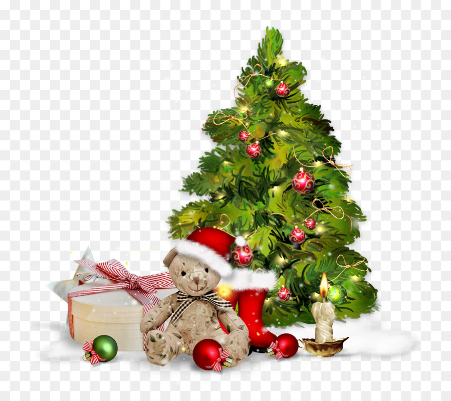 Arbre De Noël，Ours En Peluche PNG