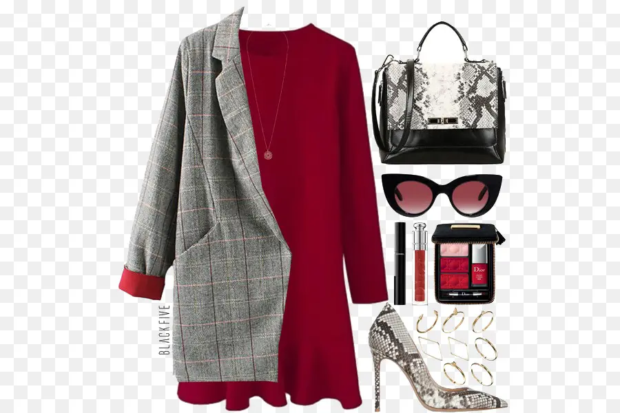 Robe Rouge Et Accessoires，Blazer PNG