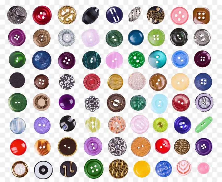 Boutons Colorés，Couture PNG