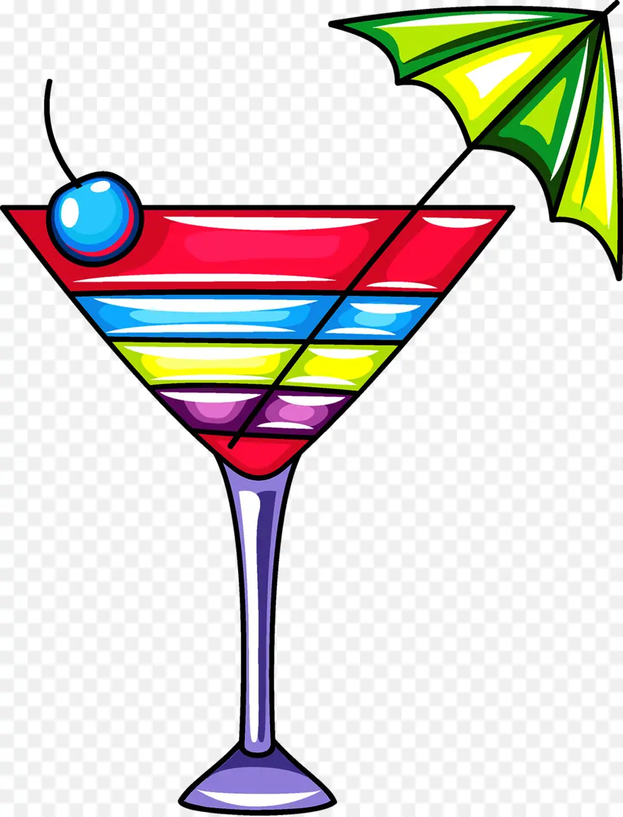 Cocktail Coloré，Parapluie PNG