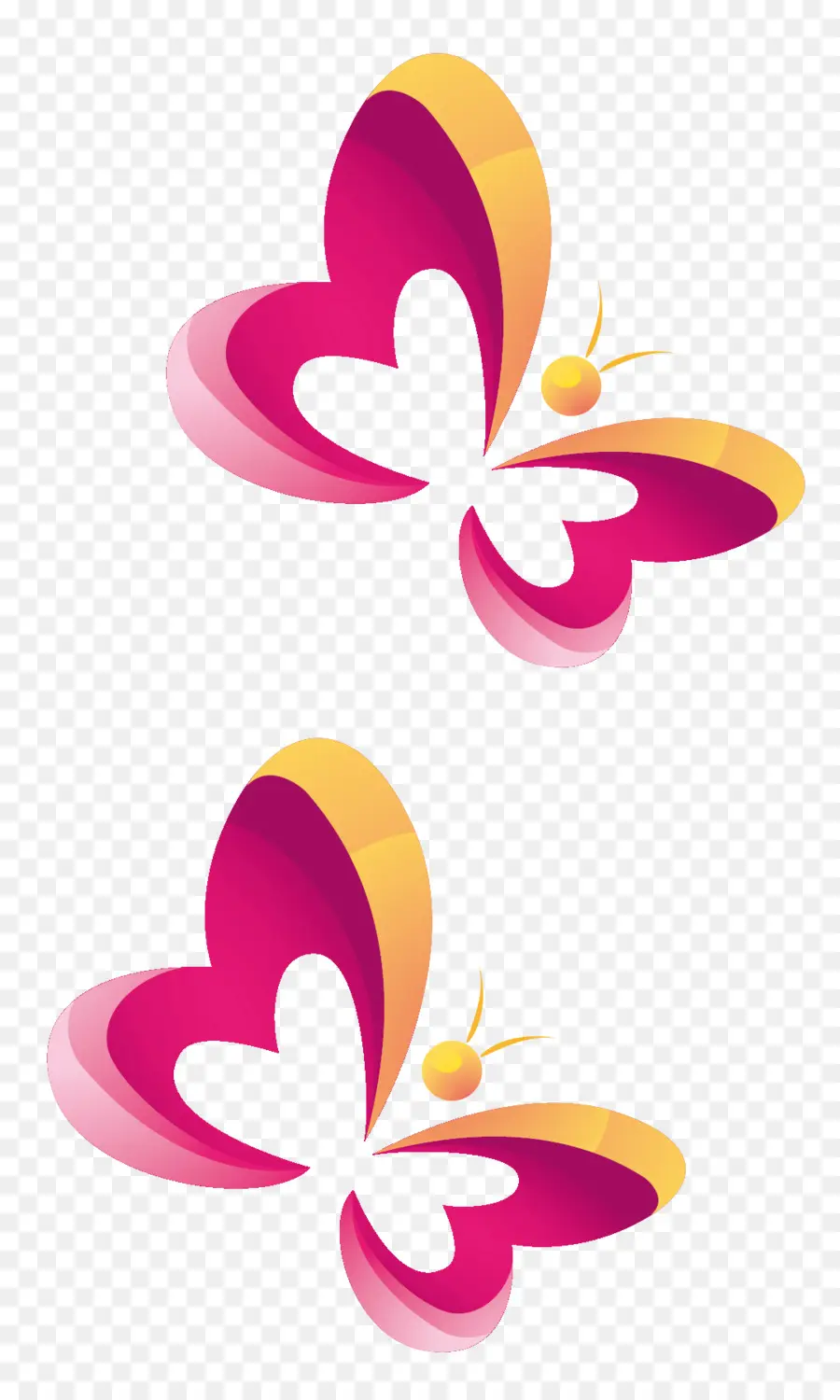 Papillons Roses，Coloré PNG