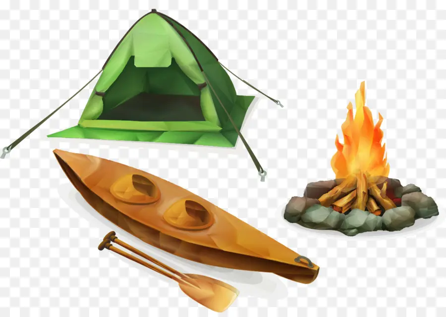 Camping，Conception à Plat PNG