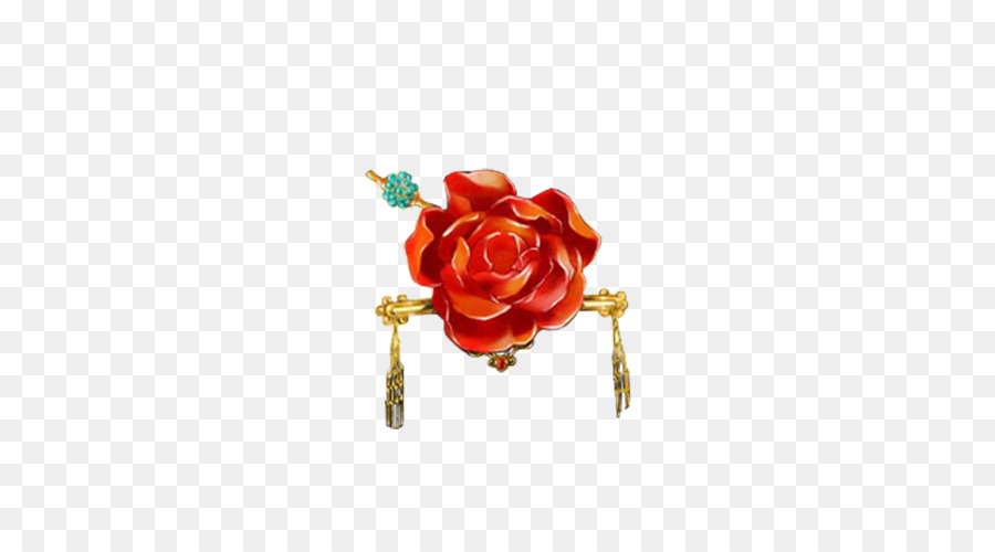 Broche Fleur Rouge，Broche PNG