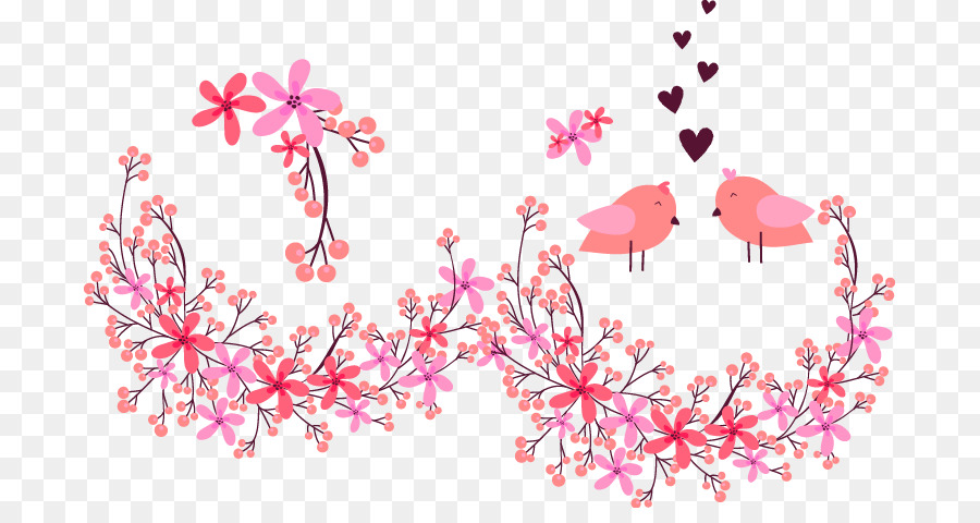 Les Oiseaux D'amour，Fleurs PNG