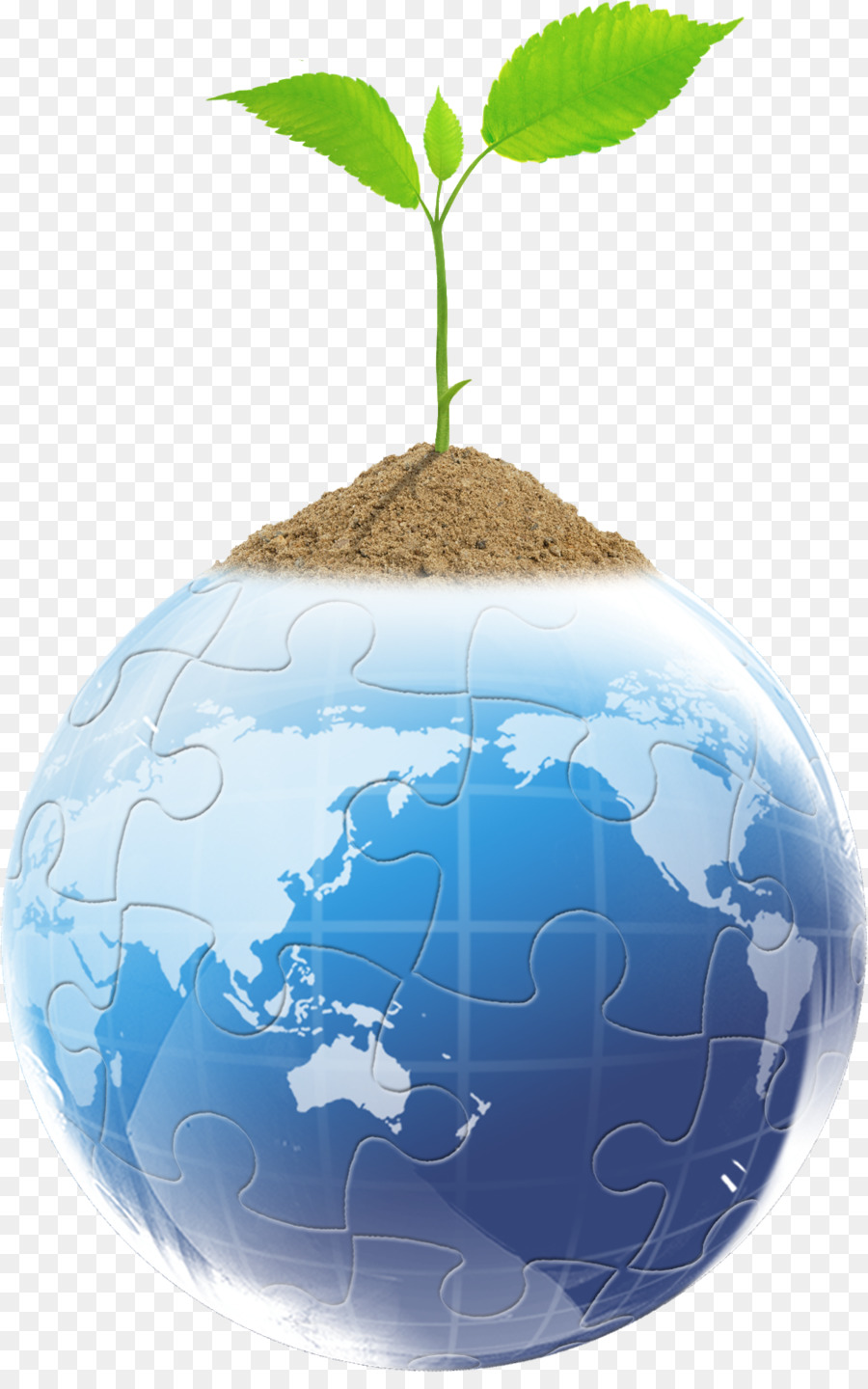 Terre Avec Plante，Globe PNG