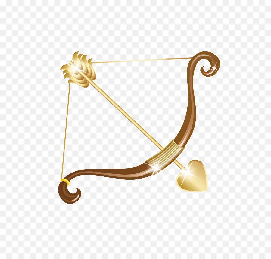 Arc Et Flèche D'or，Cupidon PNG