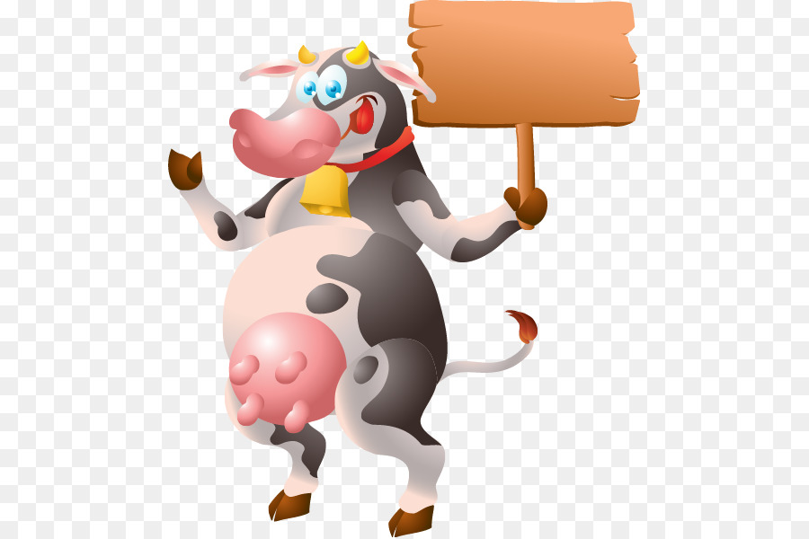 Vache De Dessin Animé，Signe PNG