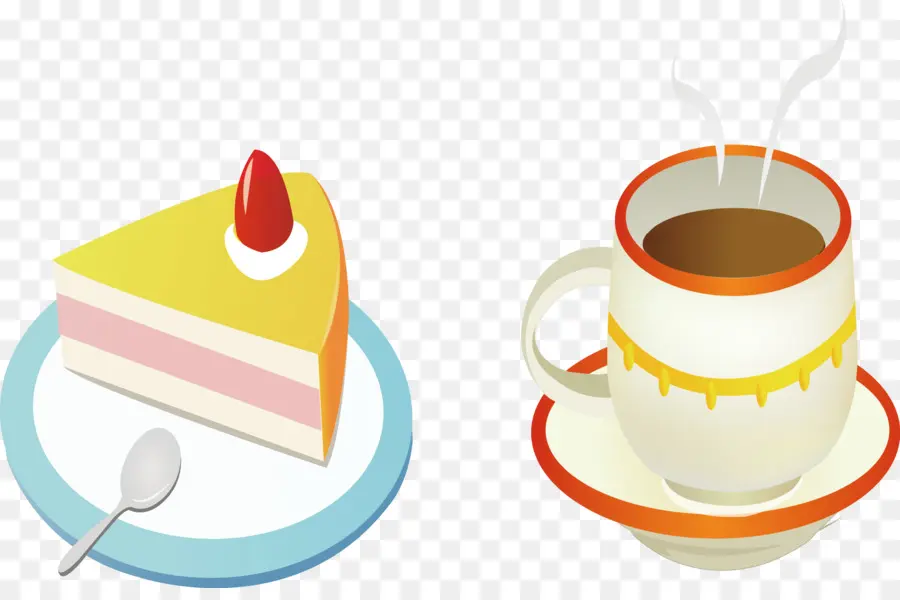 Gâteau Et Café，Dessert PNG