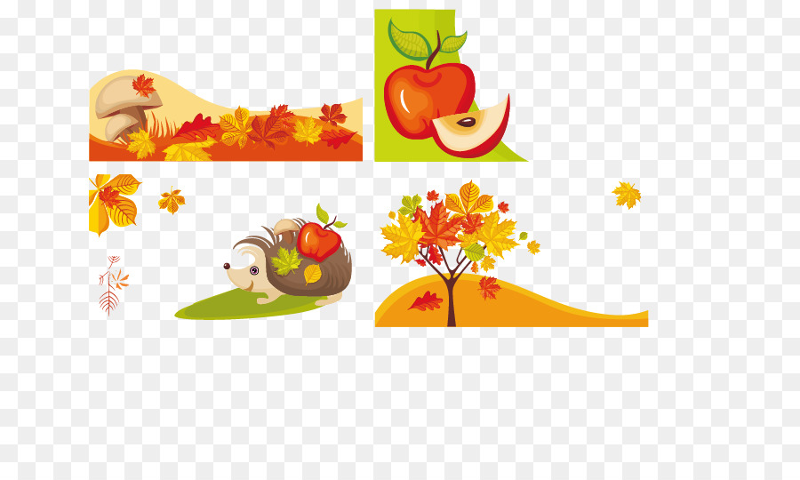 Illustration De Pomme D'automne，Automne PNG