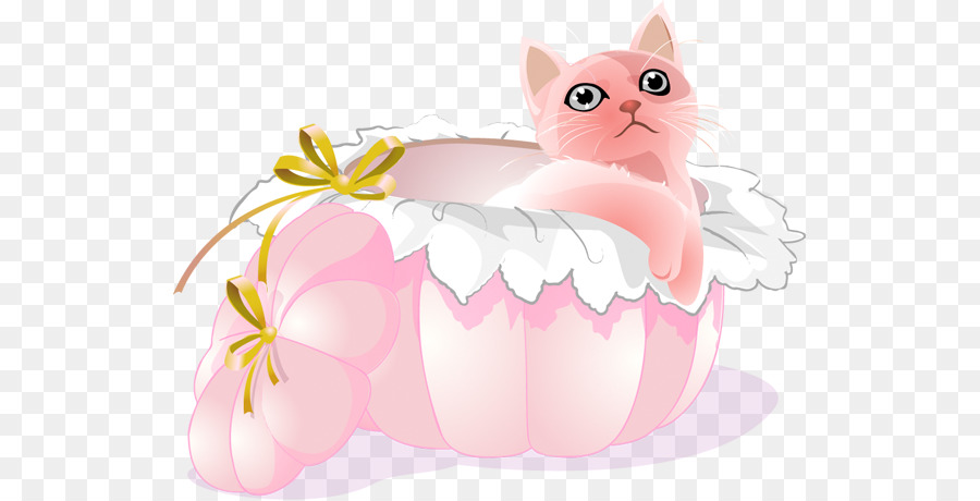 Chat Rose，Panier PNG