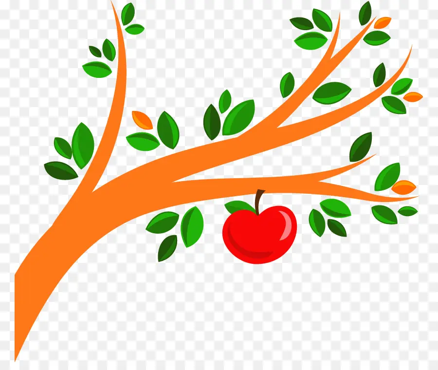 Pomme Sur Branche，Feuilles PNG