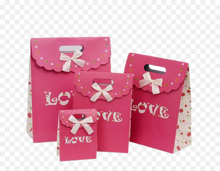 Sacs Cadeaux Roses，Amour PNG