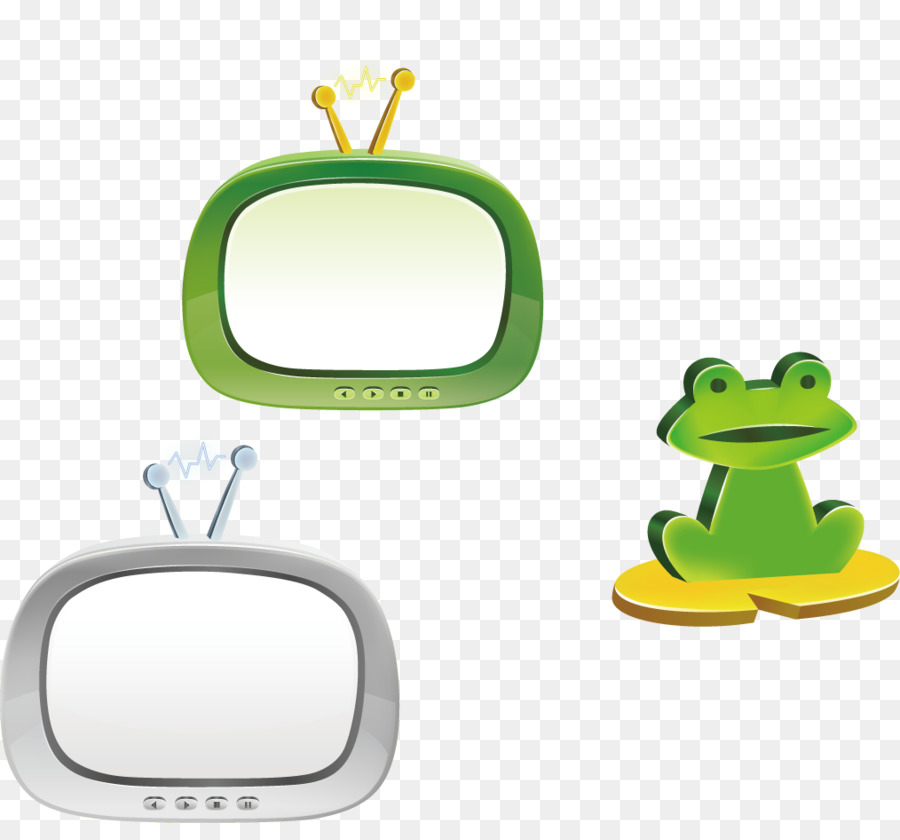 Téléviseurs De Dessins Animés Et Grenouille，Télévision PNG