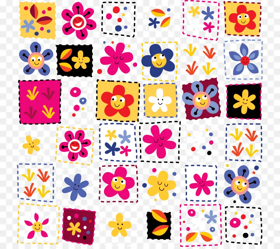 Fleurs Colorées，Modèle PNG