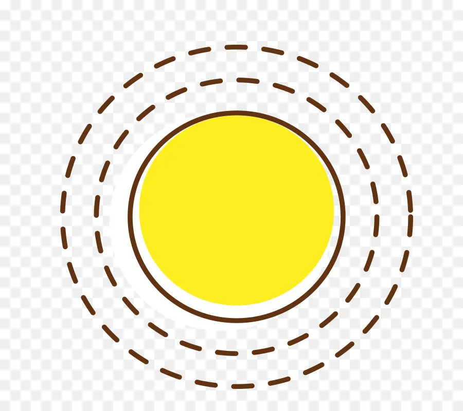 Cercle Jaune，Lignes Pointillées PNG