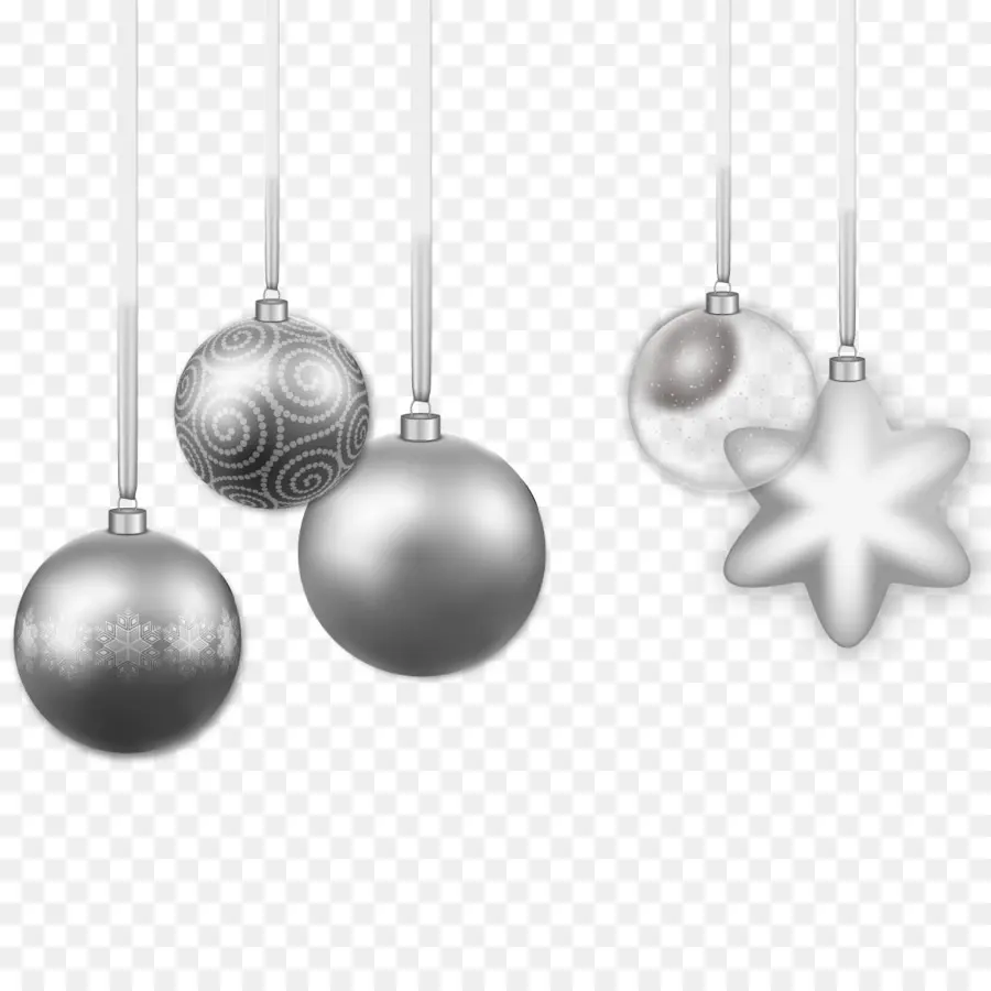 Décorations De Noël En Argent，Boules PNG