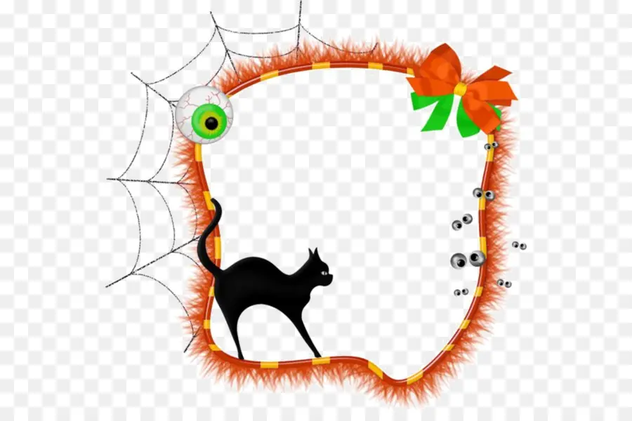 Cadre D'halloween，Chat Noir PNG