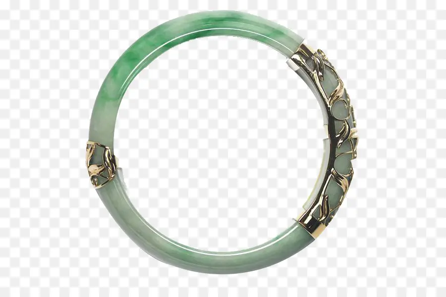 Bracelet En Jade，Vert PNG