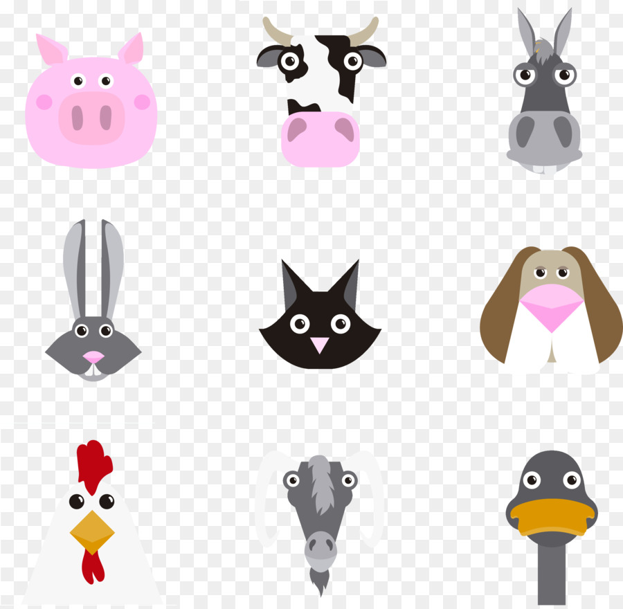 Visages D'animaux，Dessin Animé PNG