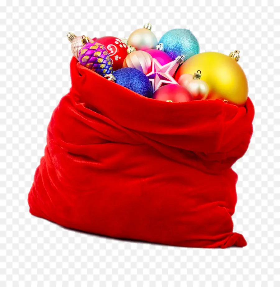 Ornements De Noël，Sac Rouge PNG