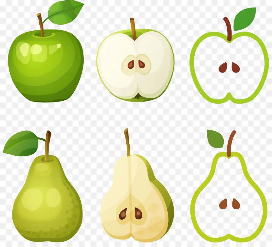 Pomme Et Poire，Vert PNG