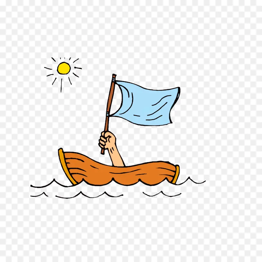 Bateau Avec Drapeau，Eau PNG