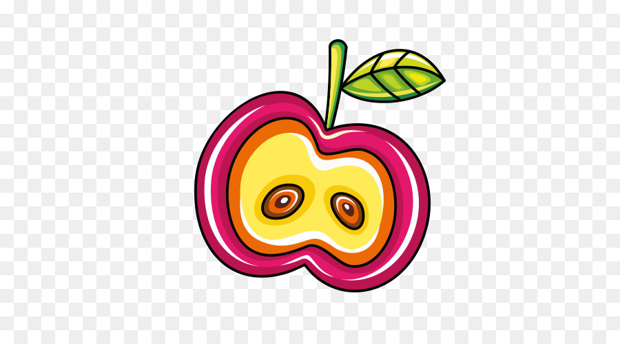 Pomme Colorée，Dessin Animé PNG