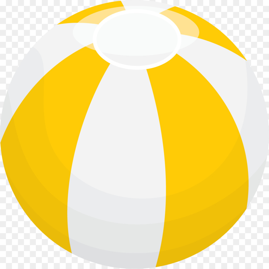 Ballon De Plage Jaune Et Blanc，été PNG