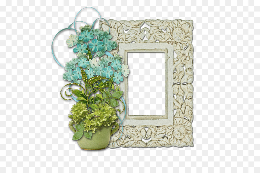 Cadre Décoratif Avec Fleurs Bleues，Décoration PNG