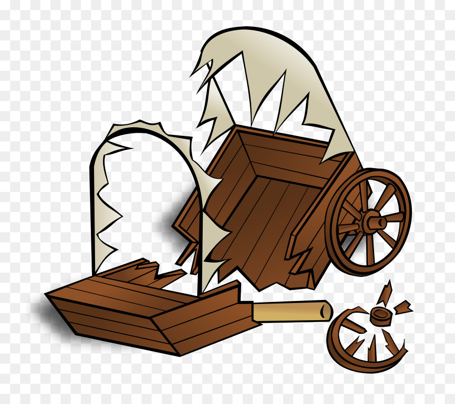 Wagon Cassé，En Bois PNG