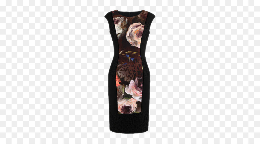 Robe à Fleurs Noire，Floral PNG