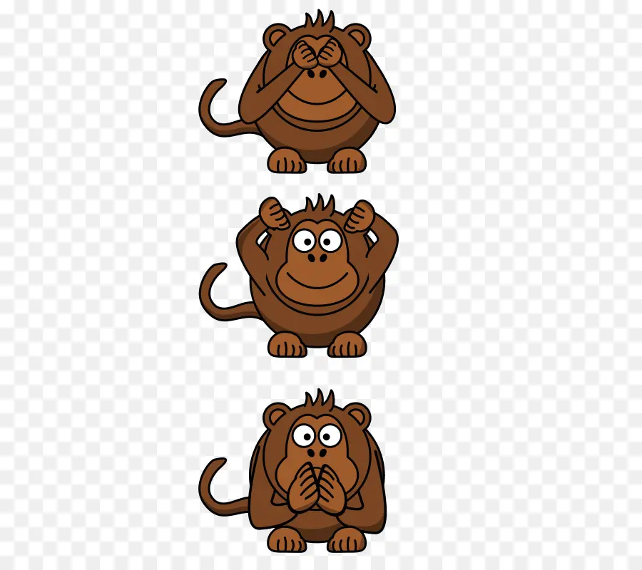 Trois Singes，Ne Vois Aucun Mal PNG