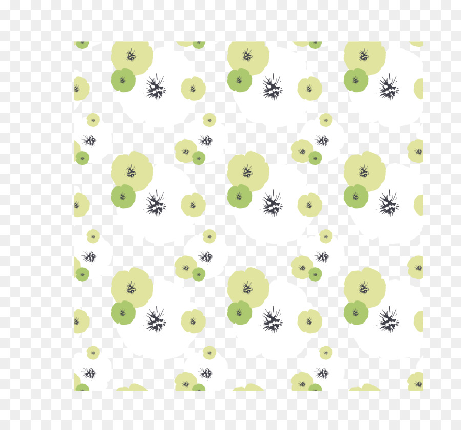 Motif Floral Vert Et Blanc，Conception PNG