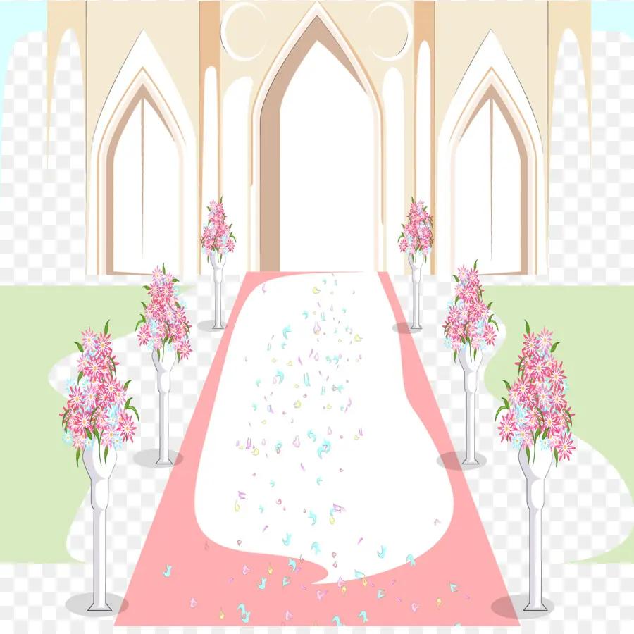 Allée De Mariage，Fleurs PNG